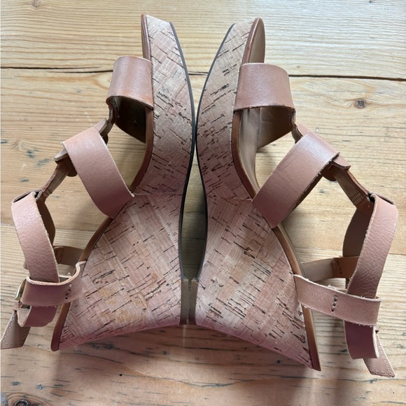 Franco Sarto Cera Cork Wedge Sandals in Nude Size 7 - Picture 7 of 12